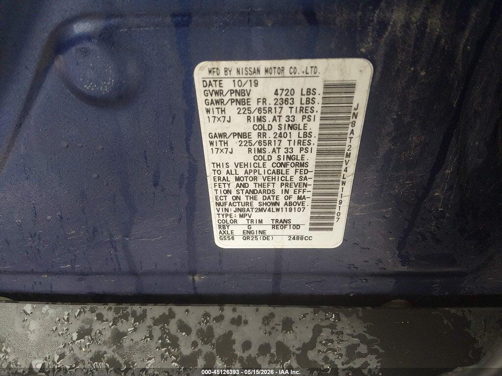 JN8AT2MV4LW119107 2020 NISSAN ROGUE photo no. 9