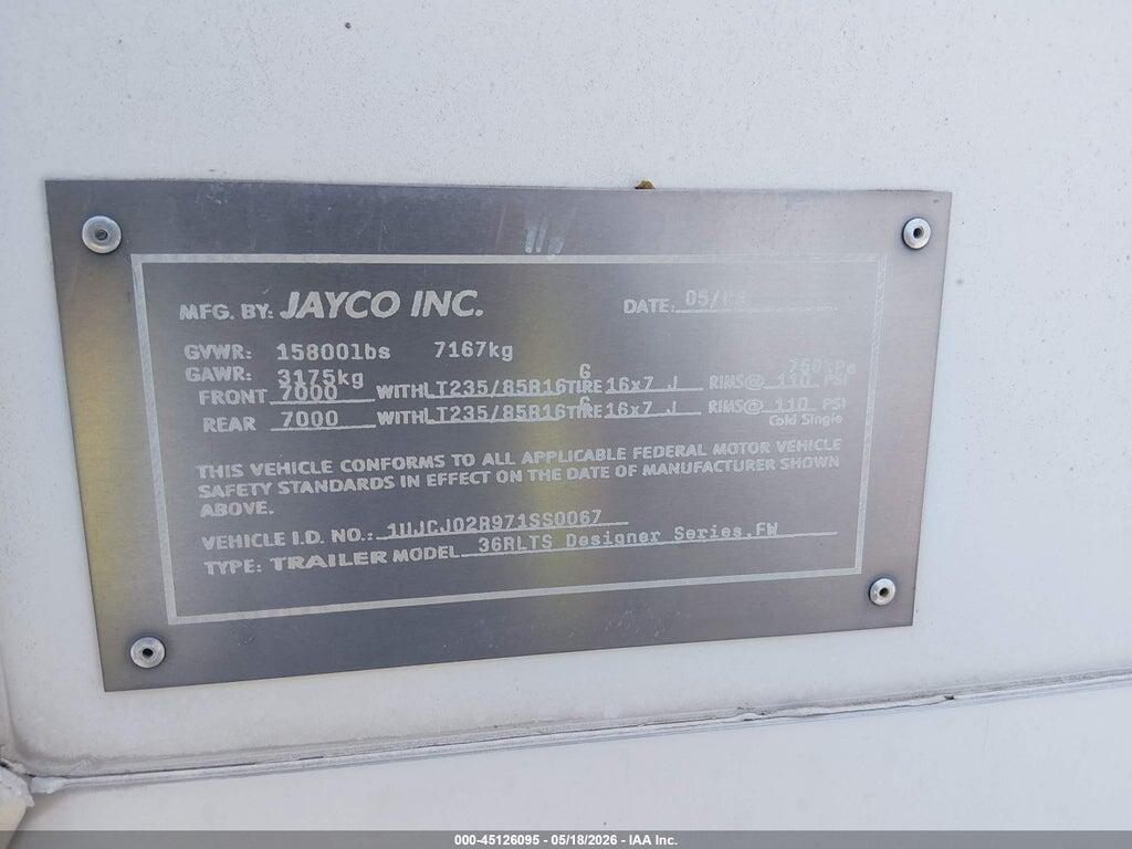 1UJCJ02R971SS0067 2007 JAYCO DESIGNER photo no. 7