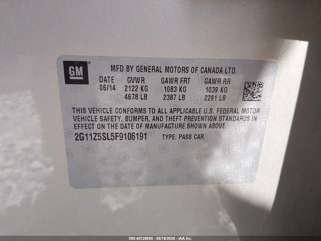 2G11Z5SL5F9106191 2015 CHEVROLET IMPALA photo no. 9