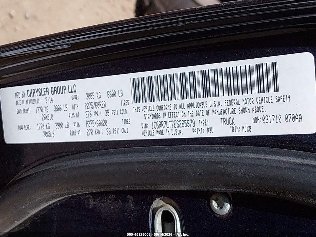 1C6RR7LT7ES265979 2014 RAM 1500 photo no. 9