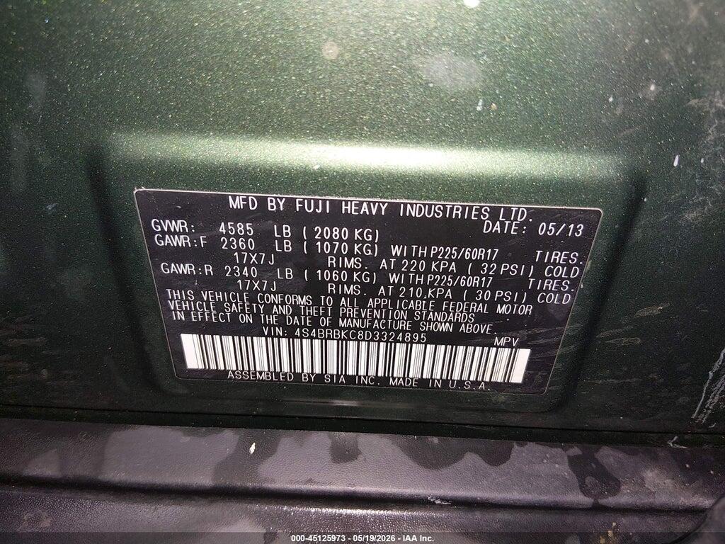 4S4BRBKC8D3324895 2013 SUBARU OUTBACK photo no. 9