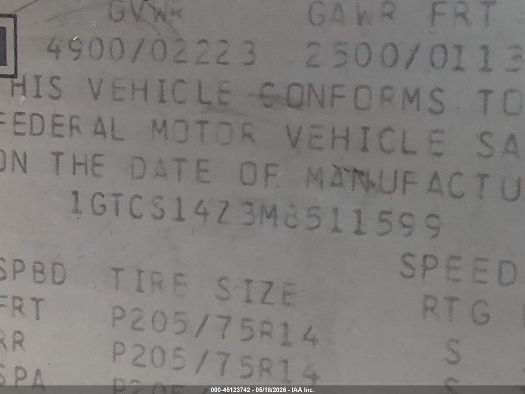 1GTCS14Z3M8511599 1991 GMC SONOMA photo no. 9