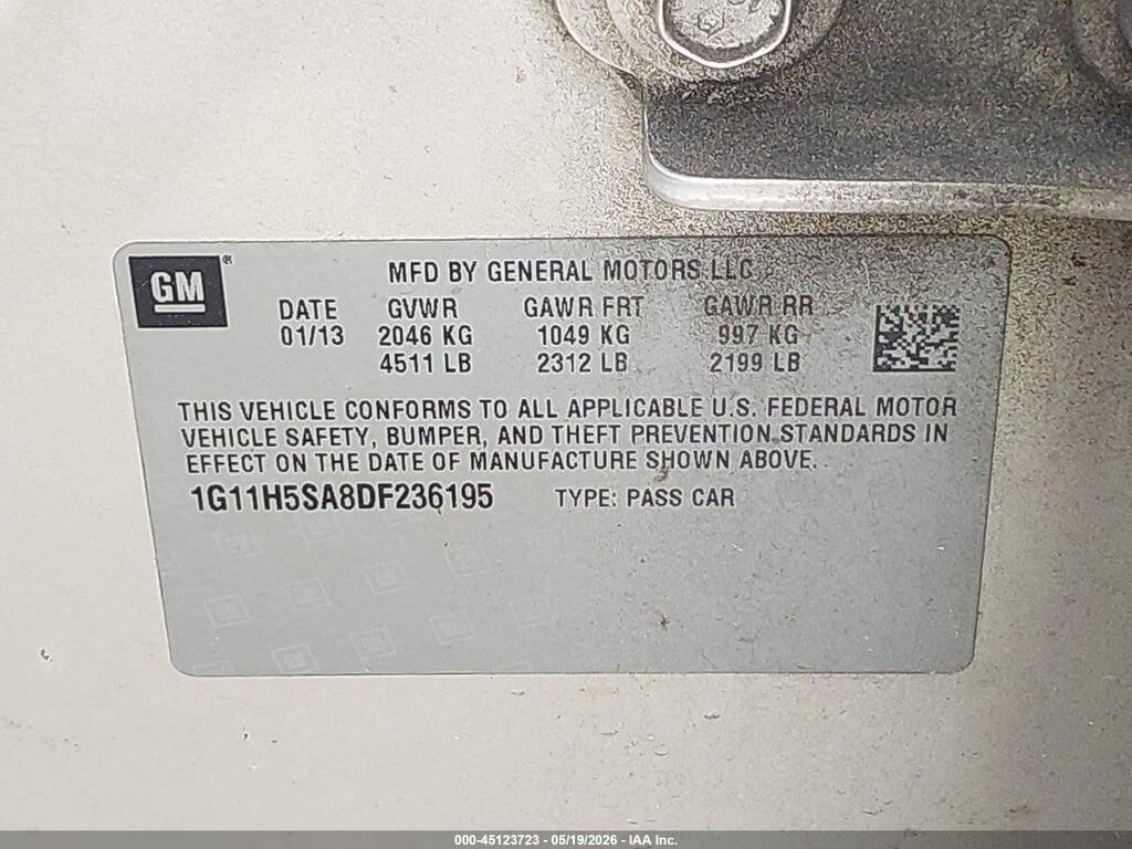 1G11H5SA8DF236195 2013 CHEVROLET MALIBU photo no. 9