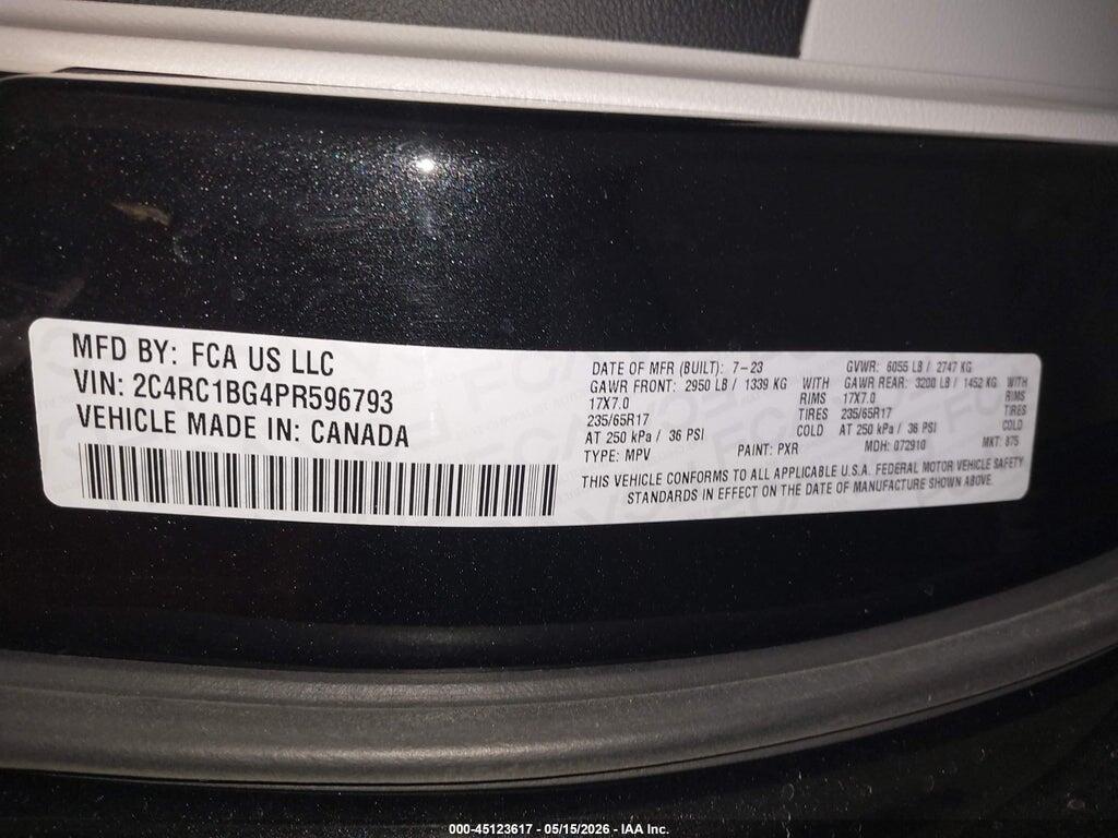 2C4RC1BG4PR596793 2023 CHRYSLER PACIFICA photo no. 9