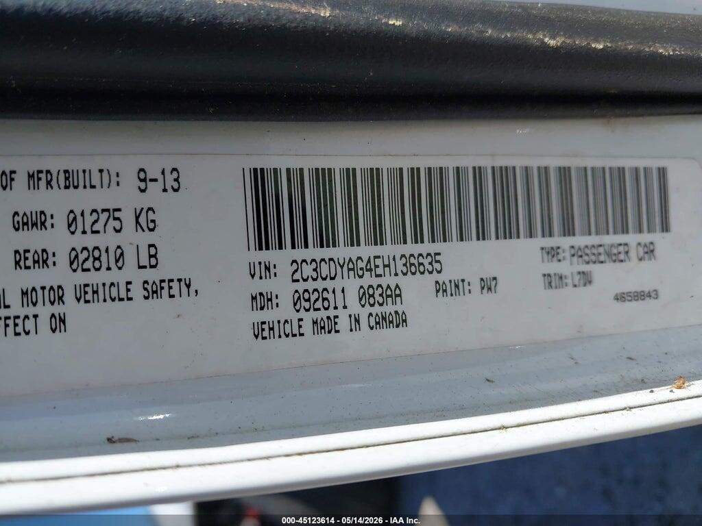 2C3CDYAG4EH136635 2014 DODGE CHALLENGER photo no. 9