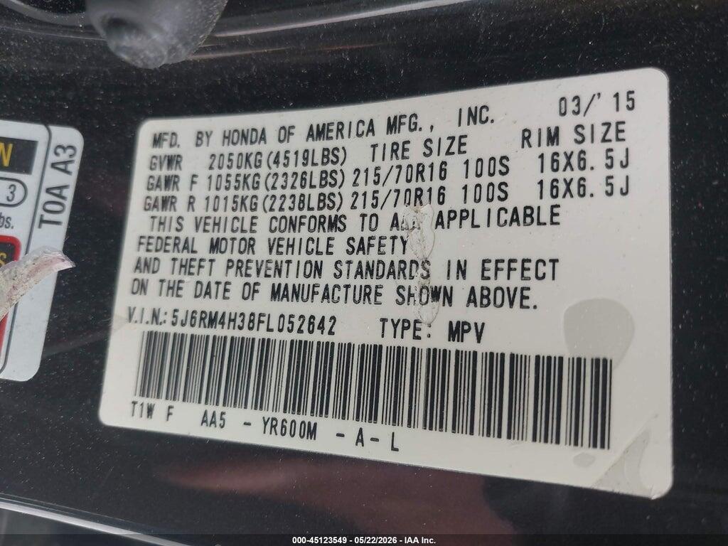 5J6RM4H38FL052642 2015 HONDA CR-V photo no. 9