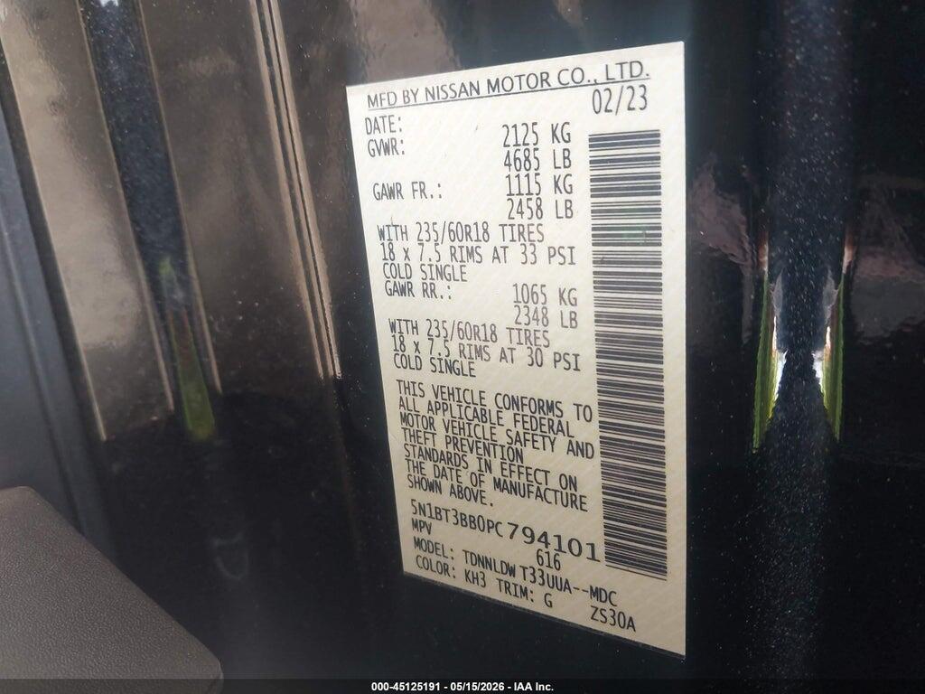 5N1BT3BB0PC794101 2023 NISSAN ROGUE photo no. 9