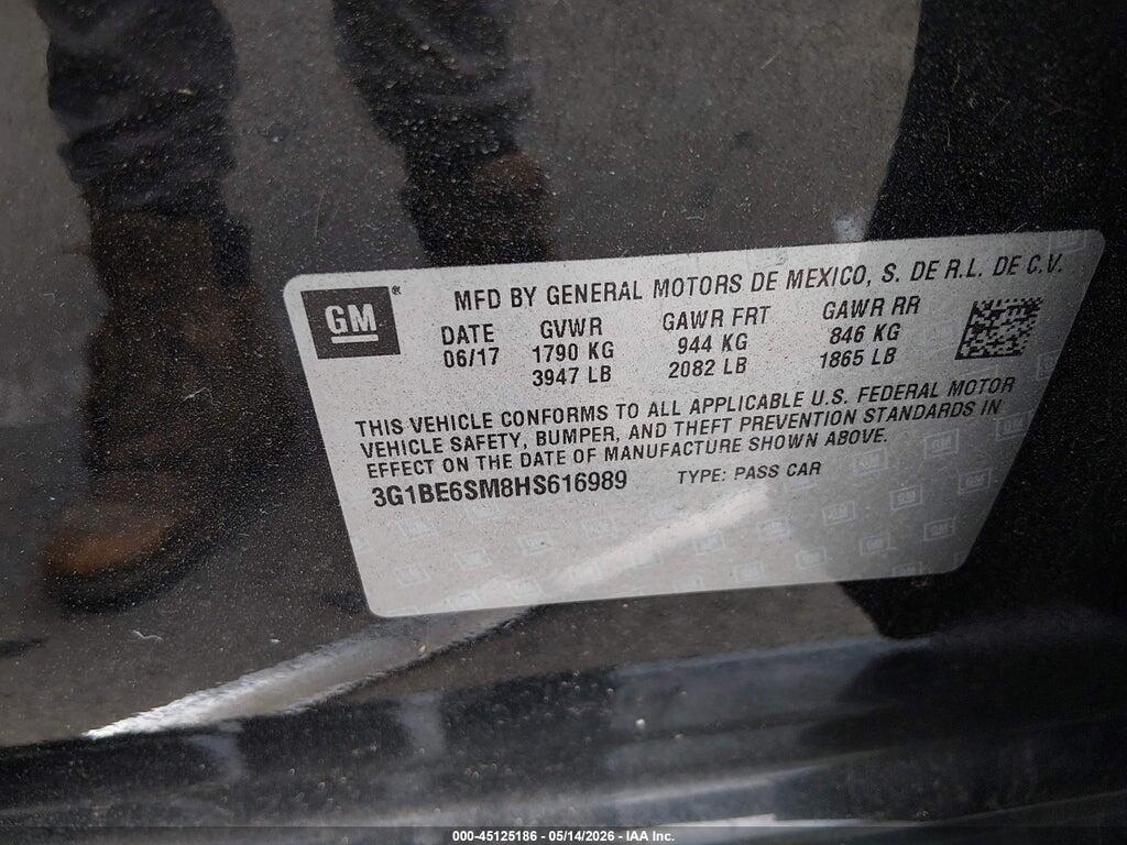 3G1BE6SM8HS616989 2017 CHEVROLET CRUZE photo no. 9
