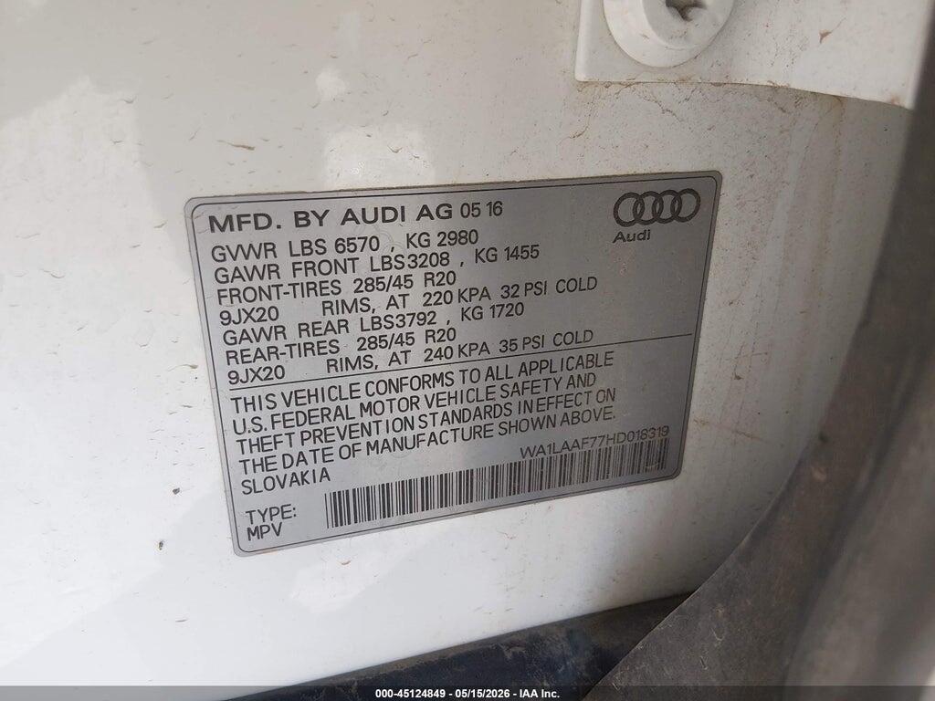 WA1LAAF77HD018319 2017 AUDI Q7 photo no. 9