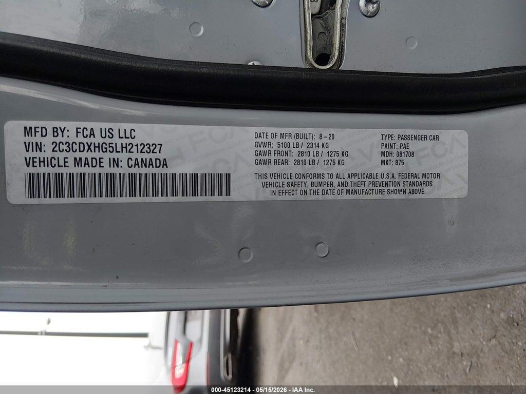 2C3CDXHG5LH212327 2020 DODGE CHARGER photo no. 9