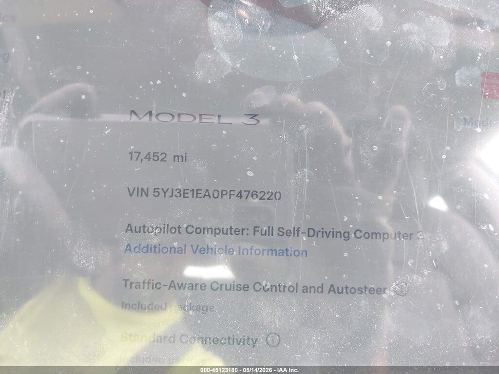 5YJ3E1EA0PF476220 2023 TESLA MODEL 3 photo no. 7