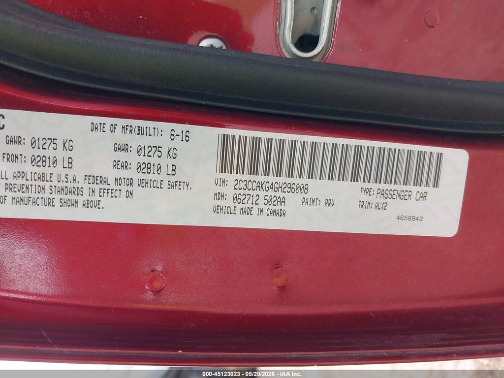 2C3CCAKG4GH296008 2016 CHRYSLER 300C photo no. 9