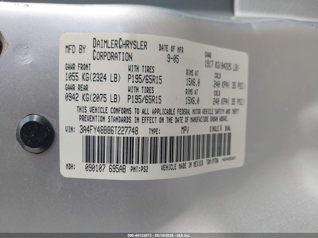 3A4FY48B86T227748 2006 CHRYSLER PT CRUISER photo no. 9
