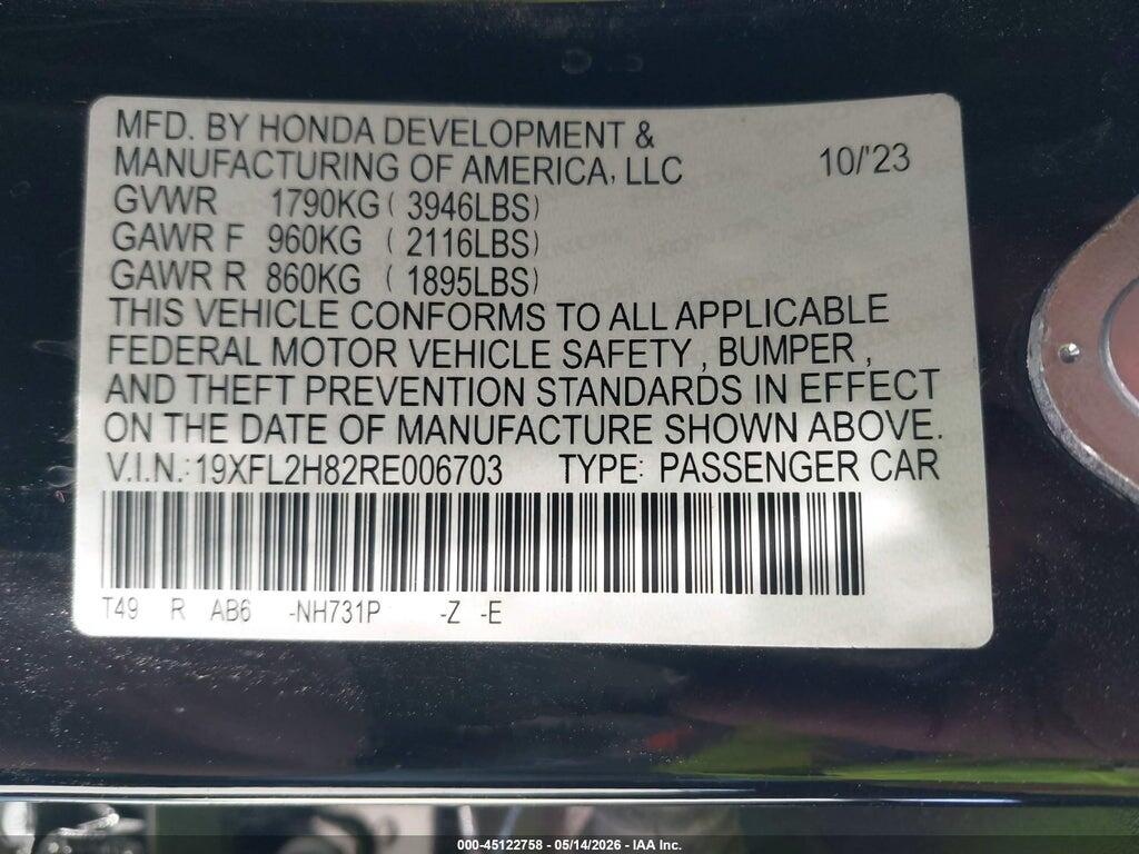 19XFL2H82RE006703 2024 HONDA CIVIC photo no. 9