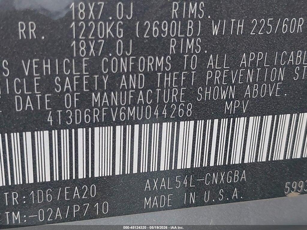 4T3D6RFV6MU044268 2021 TOYOTA RAV4 HYBRID photo no. 9