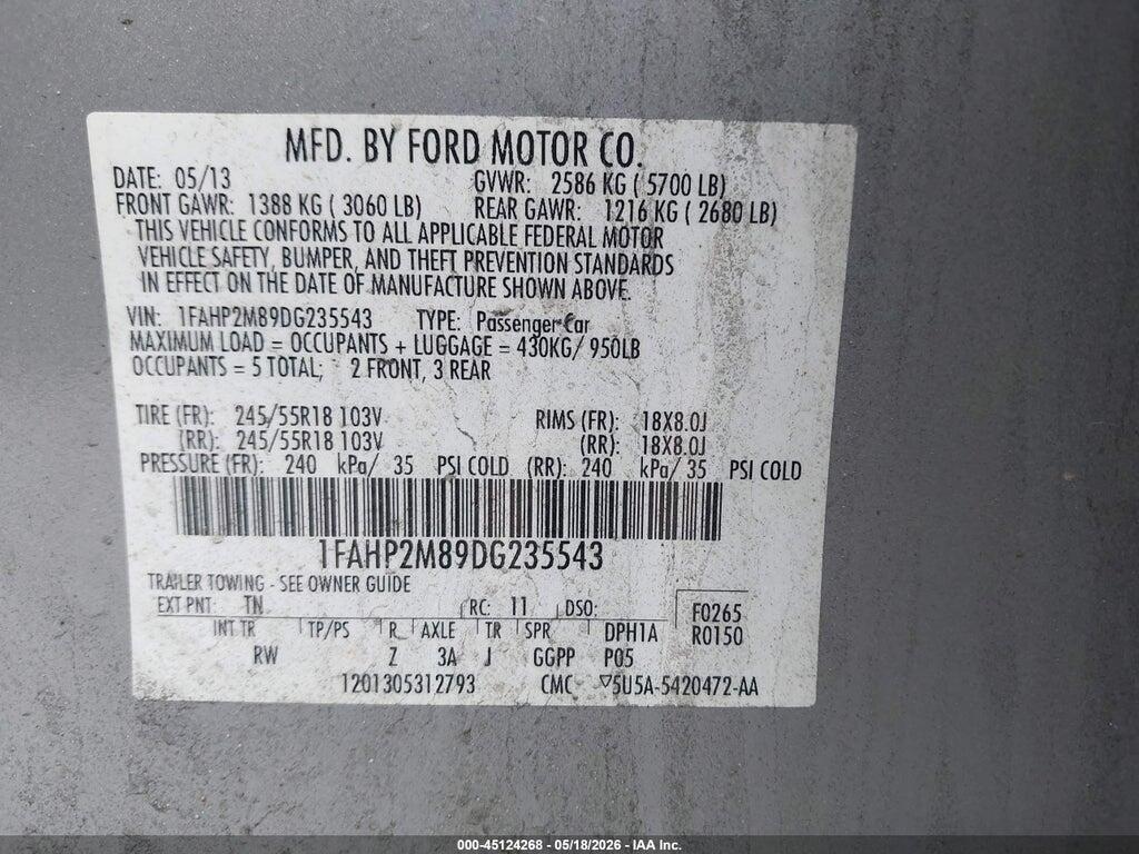 1FAHP2M89DG235543 2013 FORD POLICE INTERCEPTOR photo no. 9