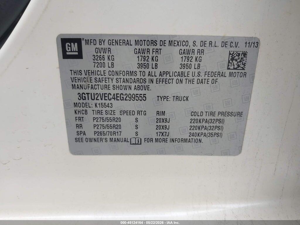 3GTU2VEC4EG299555 2014 GMC SIERRA 1500 photo no. 9