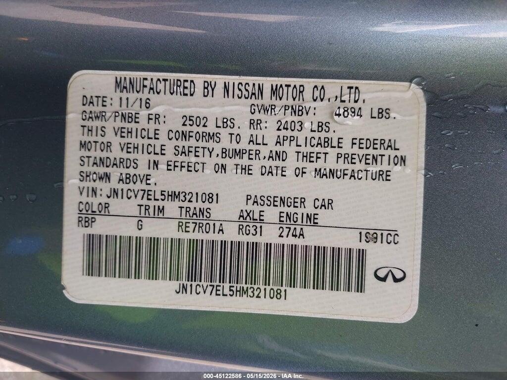 JN1CV7EL5HM321081 2017 INFINITI Q60 photo no. 9