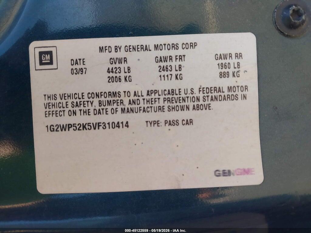 1G2WP52K5VF310414 1997 PONTIAC GRAND PRIX photo no. 9
