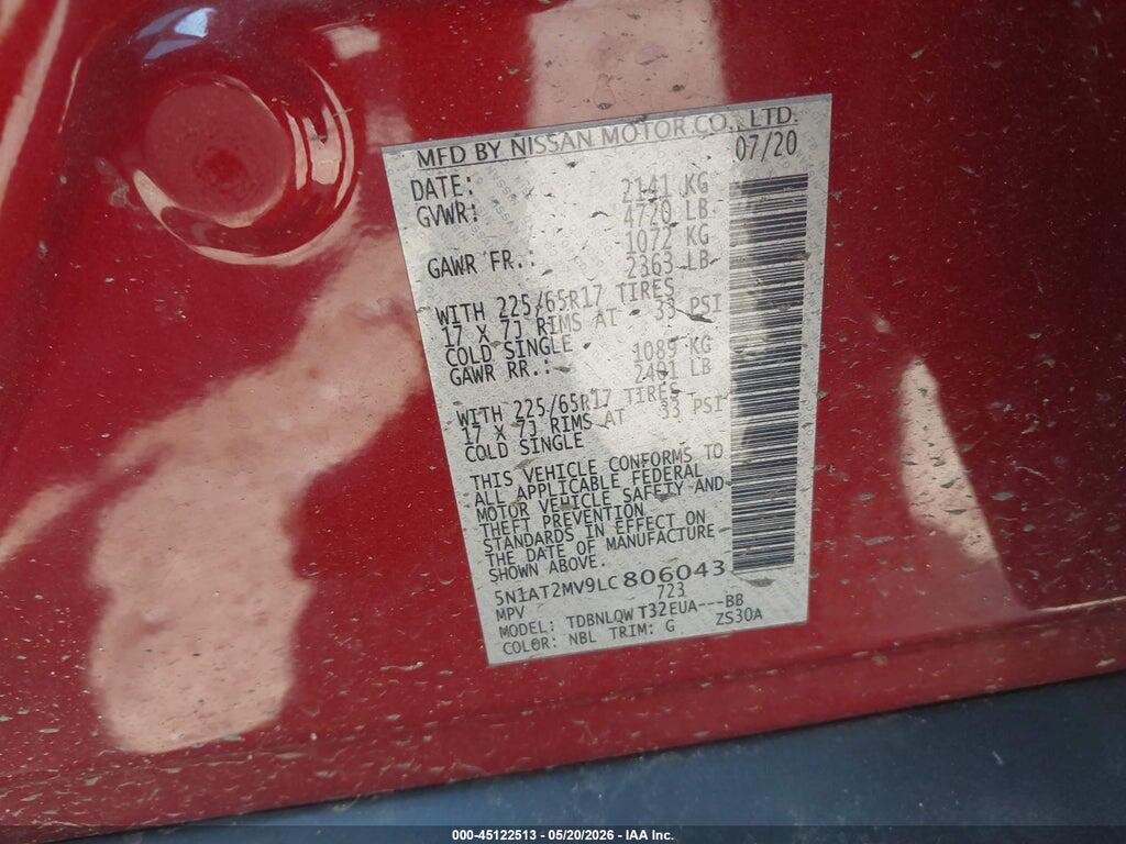 5N1AT2MV9LC806043 2020 NISSAN ROGUE photo no. 9
