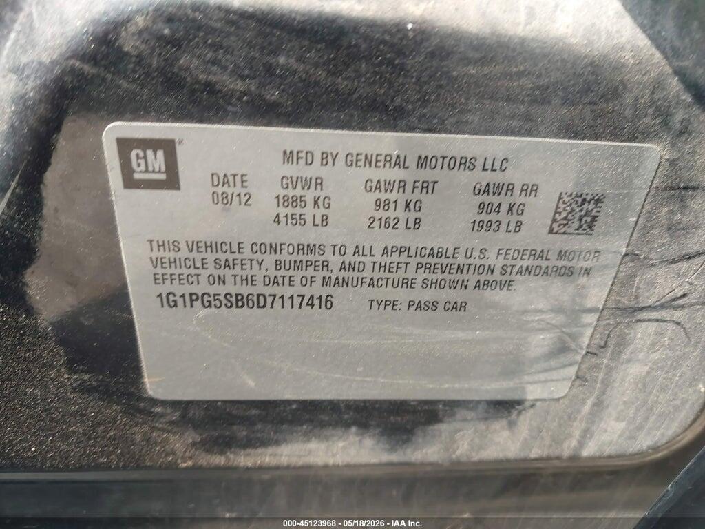 1G1PG5SB6D7117416 2013 CHEVROLET CRUZE photo no. 9