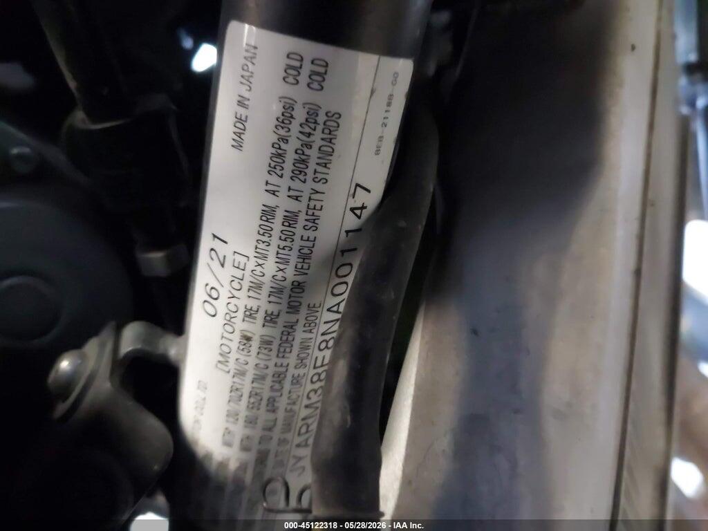 JYARM38E8NA001147 2022 YAMAHA YZFR7 photo no. 10