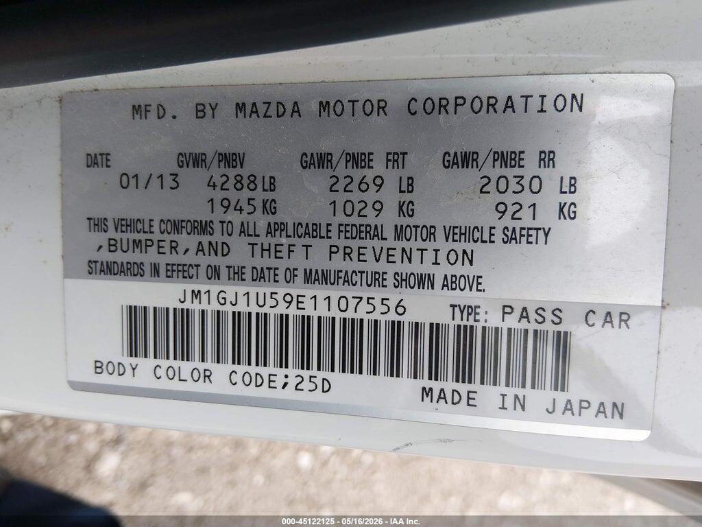 JM1GJ1U59E1107556 2014 MAZDA MAZDA6 photo no. 9