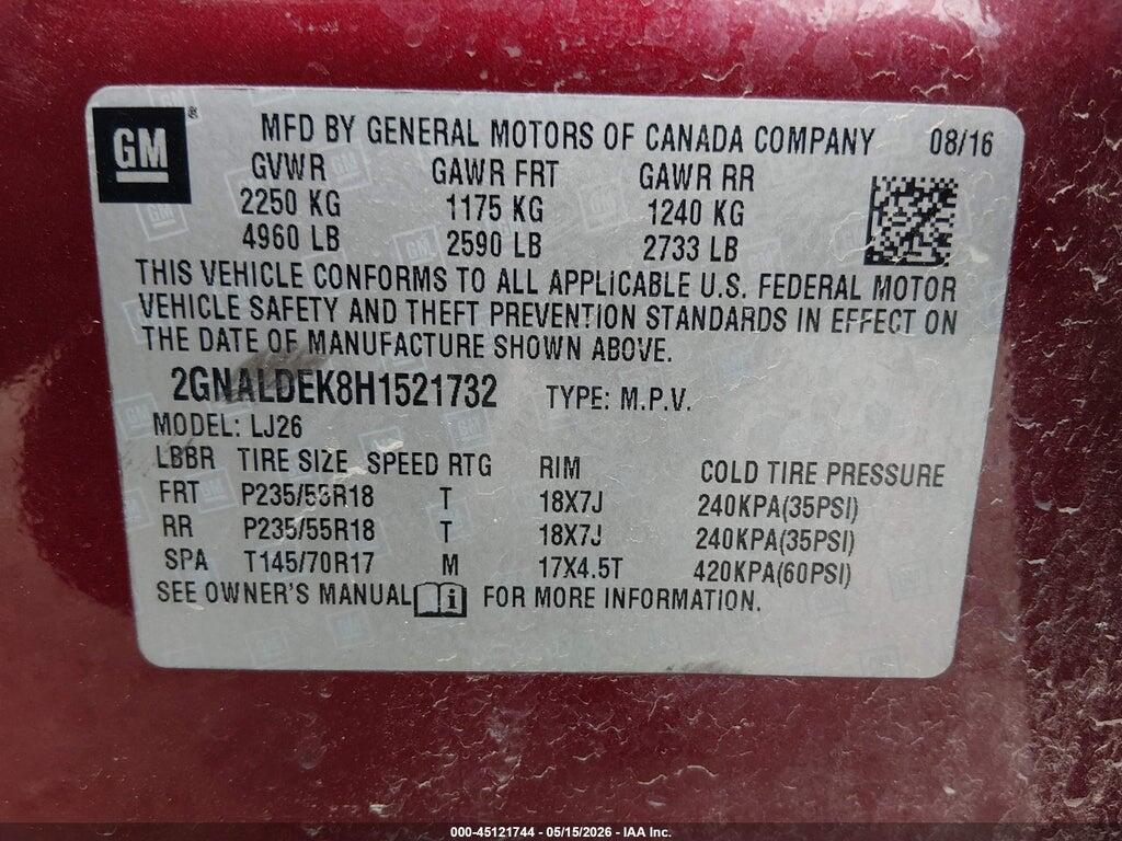 2GNALDEK8H1521732 2017 CHEVROLET EQUINOX photo no. 9