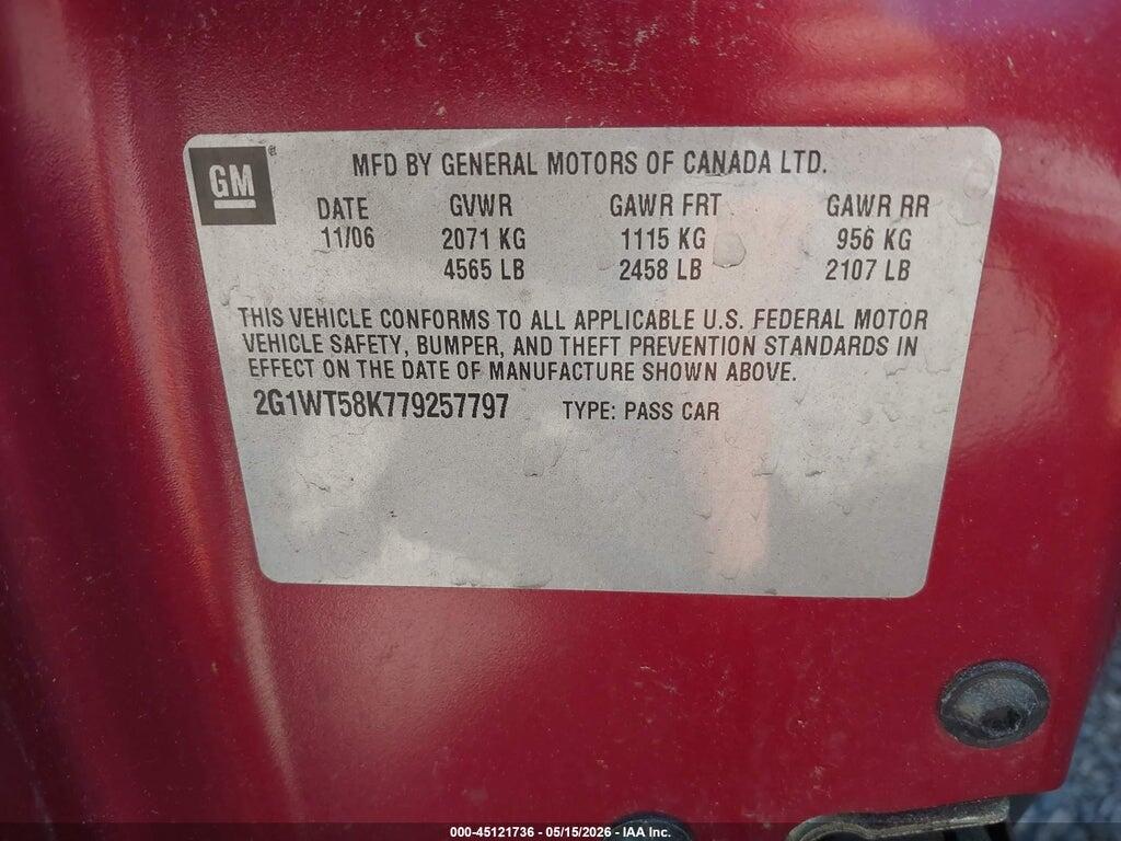 2G1WT58K779257797 2007 CHEVROLET IMPALA photo no. 9