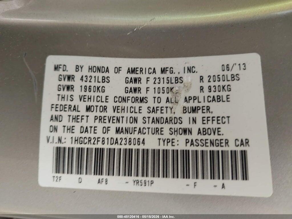 1HGCR2F81DA238064 2013 HONDA ACCORD photo no. 9