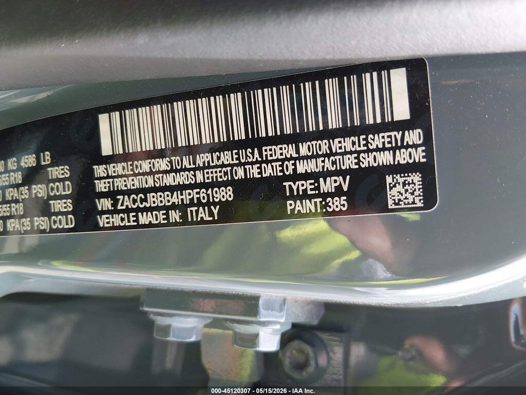 ZACCJBBB4HPF61988 2017 JEEP RENEGADE photo no. 9