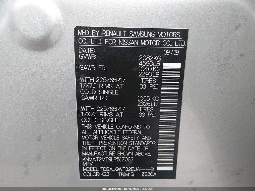 KNMAT2MT9LP517062 2020 NISSAN ROGUE photo no. 9
