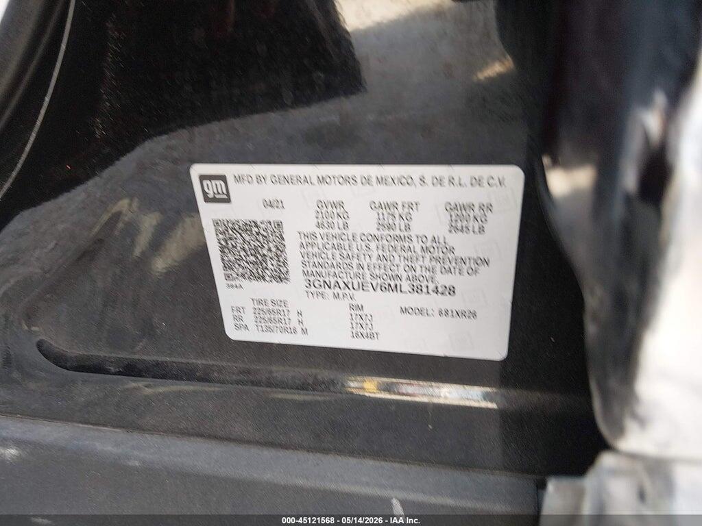 3GNAXUEV6ML381428 2021 CHEVROLET EQUINOX photo no. 9