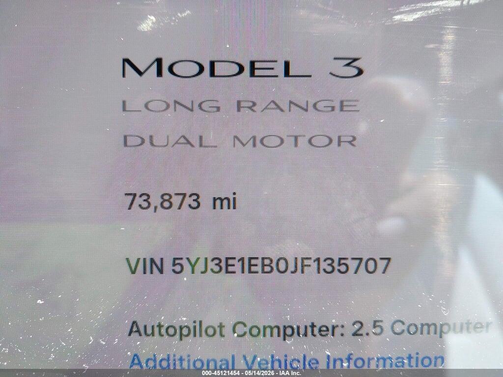 5YJ3E1EB0JF135707 2018 TESLA MODEL 3 photo no. 7