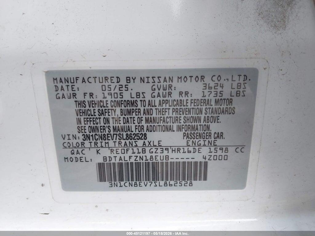 3N1CN8EV7SL862528 2025 NISSAN VERSA photo no. 9