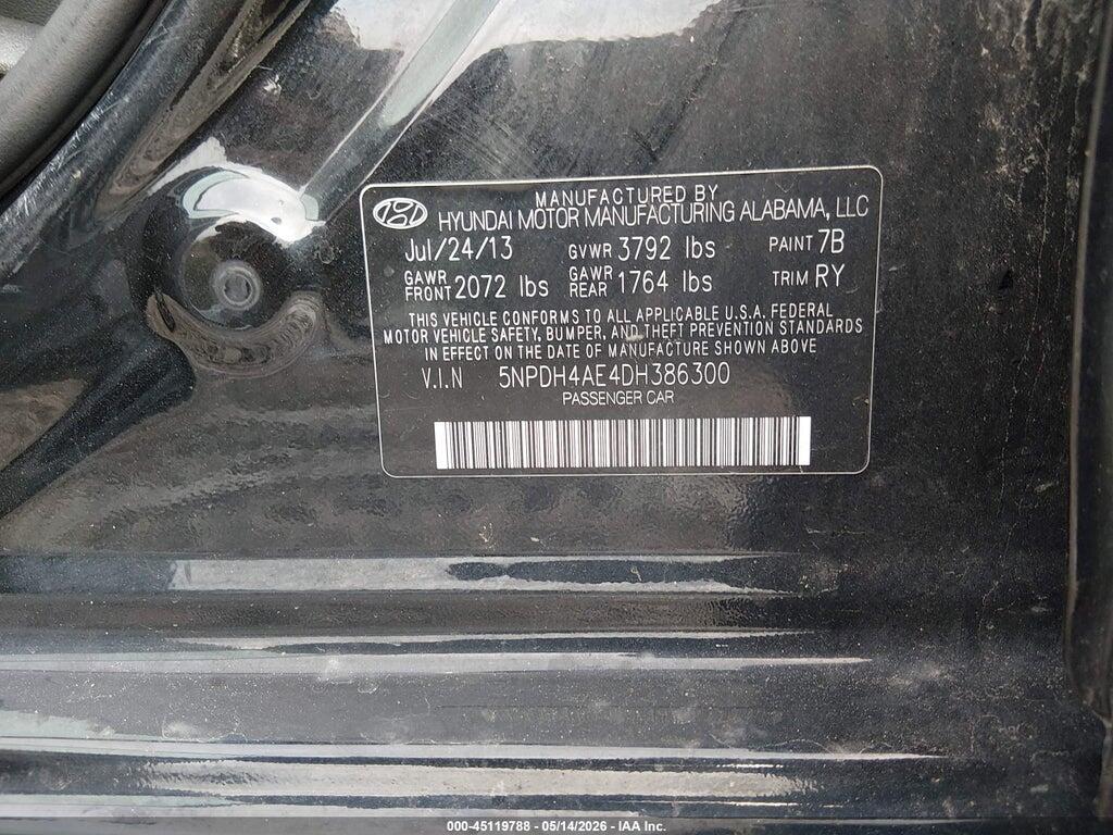5NPDH4AE4DH386300 2013 HYUNDAI ELANTRA photo no. 9