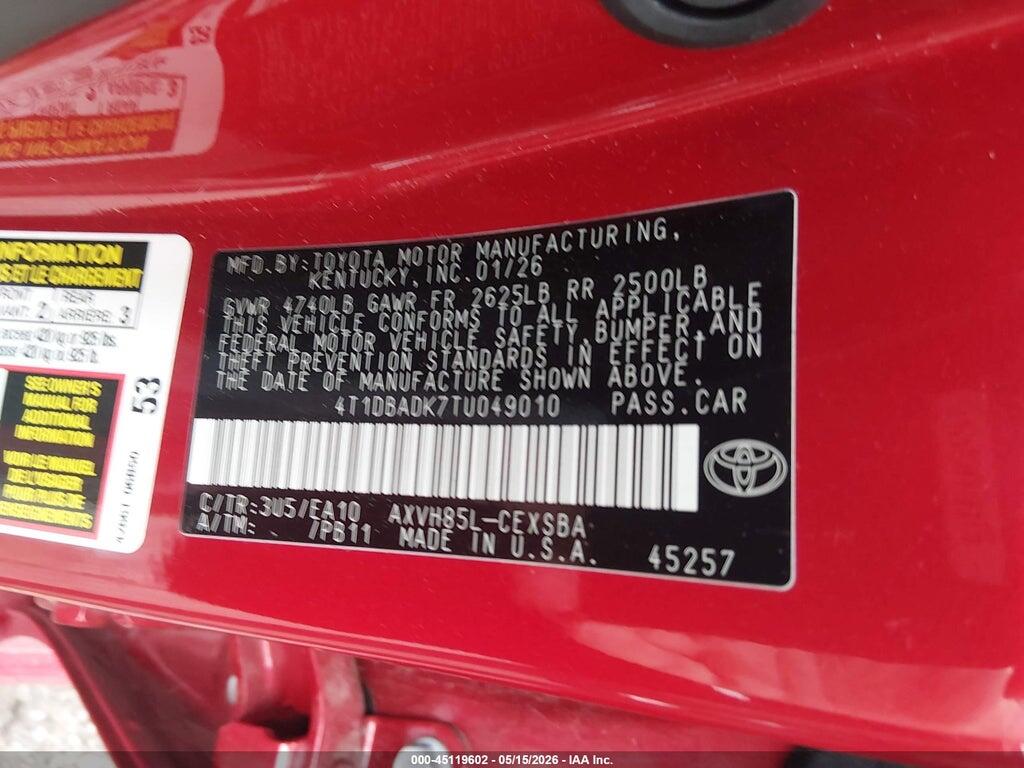 4T1DBADK7TU049010 2026 TOYOTA CAMRY photo no. 9