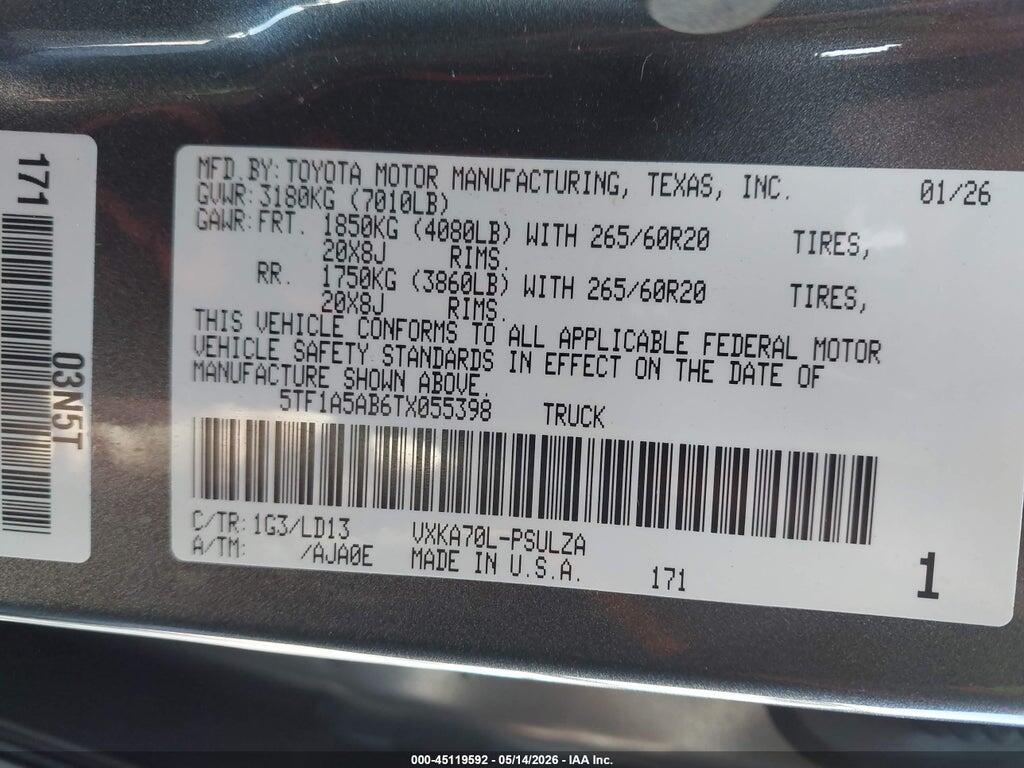 5TF1A5AB6TX055398 2026 TOYOTA TUNDRA photo no. 9