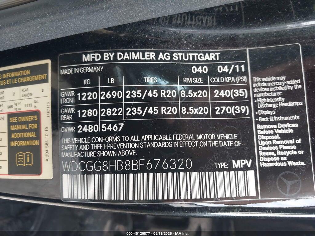 WDCGG8HB8BF676320 2011 MERCEDES-BENZ GLK 350 photo no. 9