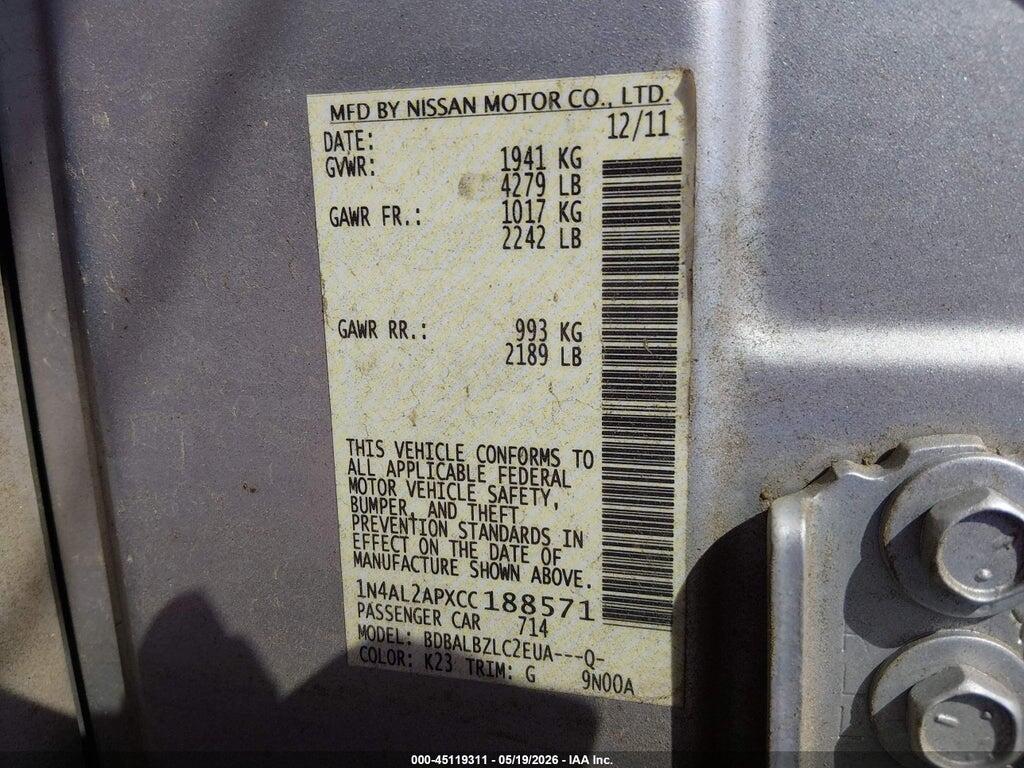 1N4AL2APXCC188571 2012 NISSAN ALTIMA photo no. 9