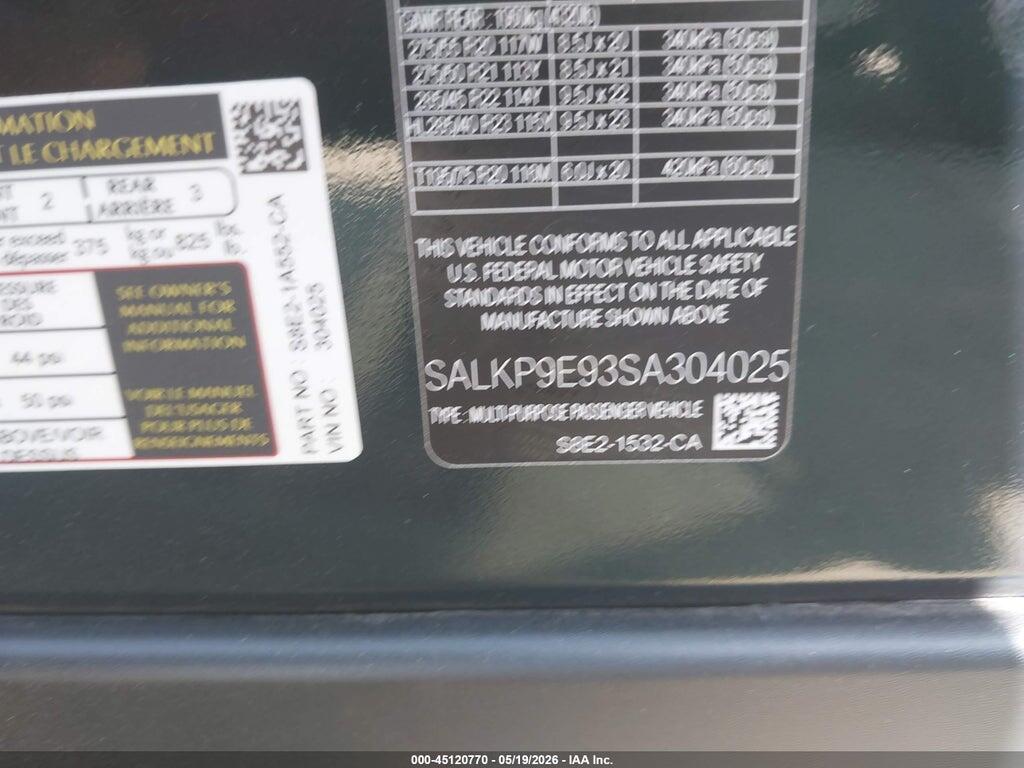SALKP9E93SA304025 2025 LAND ROVER RANGE ROVER photo no. 9