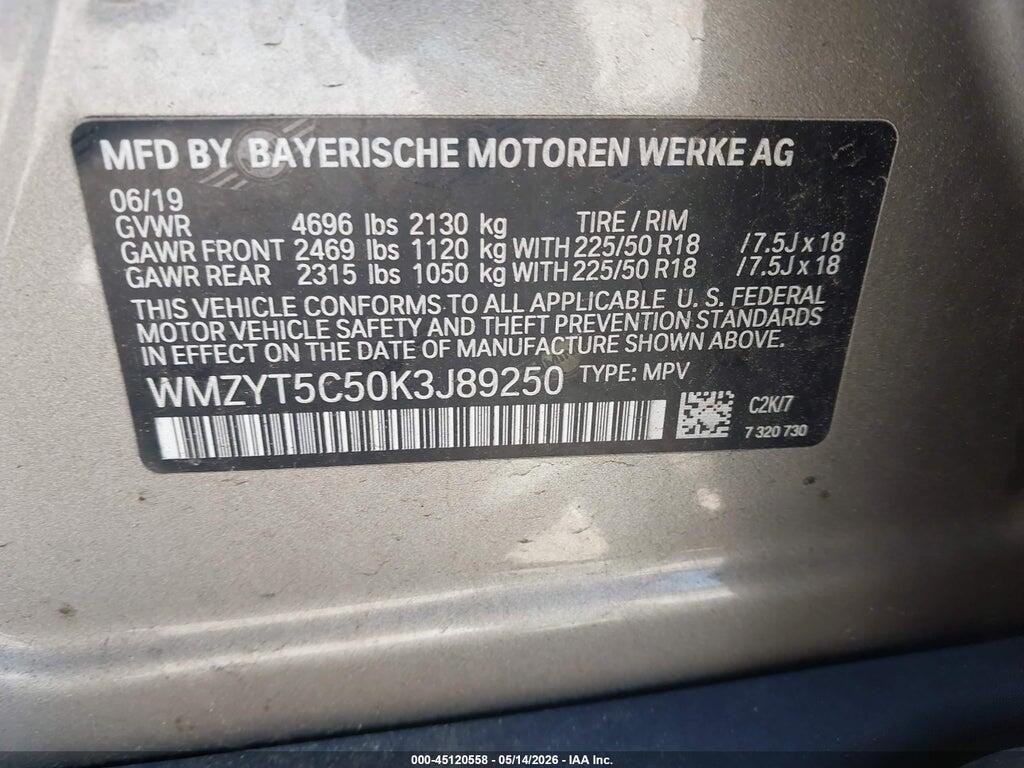 WMZYT5C50K3J89250 2019 MINI COUNTRYMAN photo no. 9