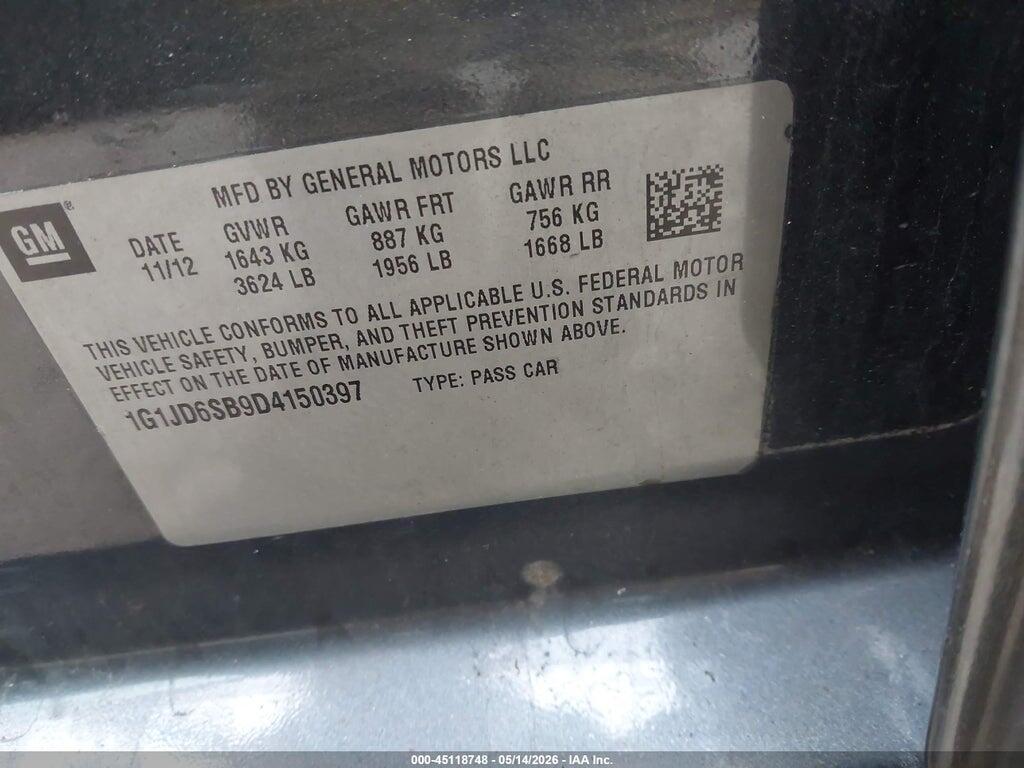 1G1JD6SB9D4150397 2013 CHEVROLET SONIC photo no. 9