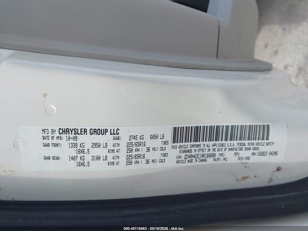 2D4RN4DE1AR160680 2010 DODGE GRAND CARAVAN photo no. 9