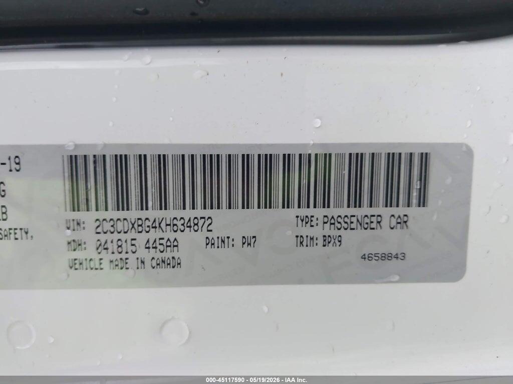 2C3CDXBG4KH634872 2019 DODGE CHARGER photo no. 9