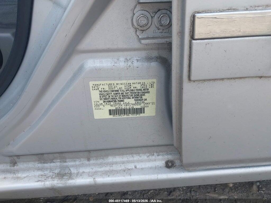 3N1AB6AP3BL704893 2011 NISSAN SENTRA photo no. 9