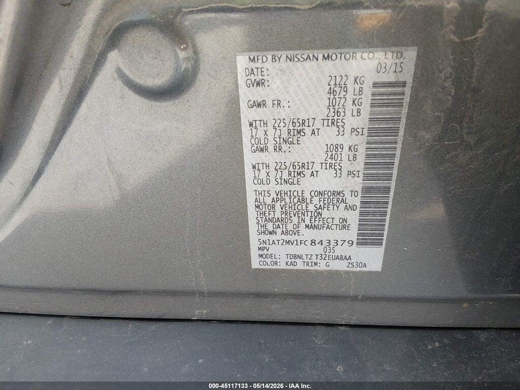 5N1AT2MV1FC843379 2015 NISSAN ROGUE photo no. 9