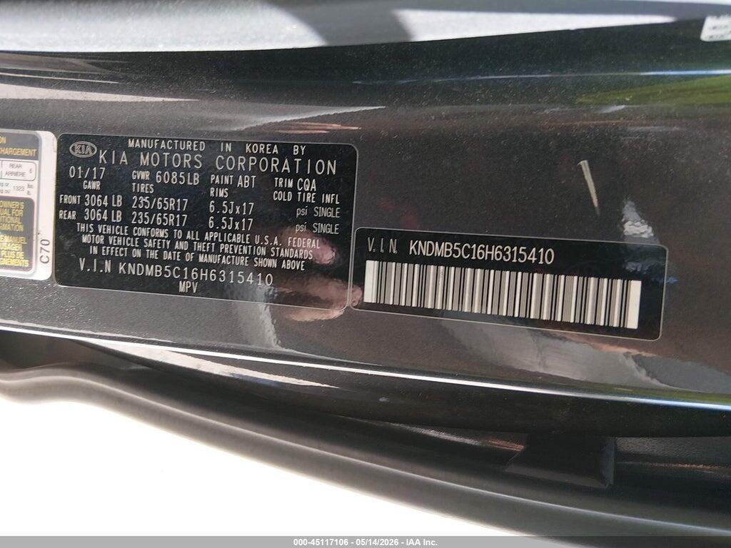 KNDMB5C16H6315410 2017 KIA SEDONA photo no. 9