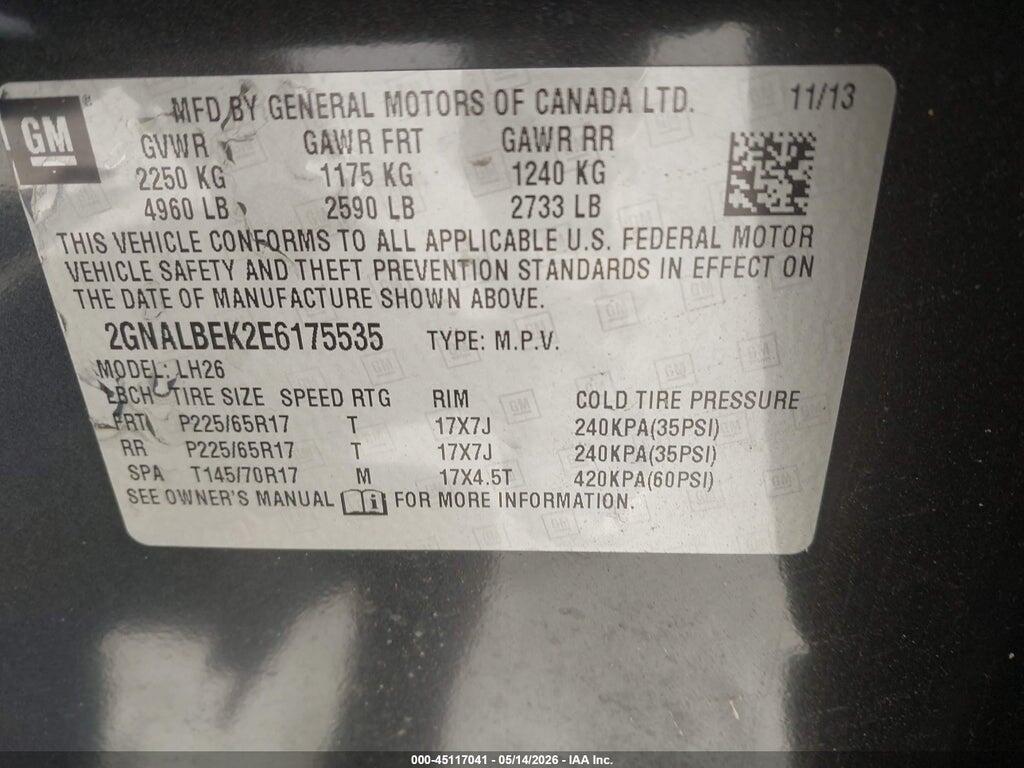 2GNALBEK2E6175535 2014 CHEVROLET EQUINOX photo no. 9