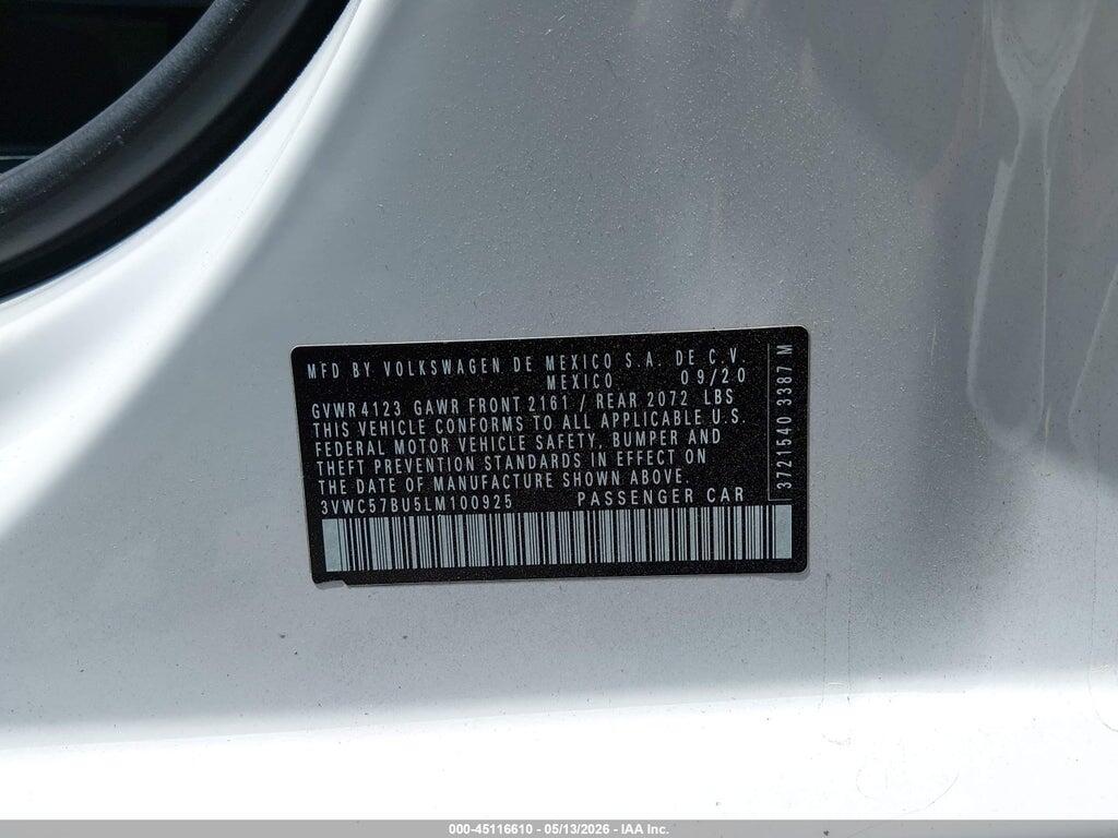 3VWC57BU5LM100925 2020 VOLKSWAGEN JETTA photo no. 9